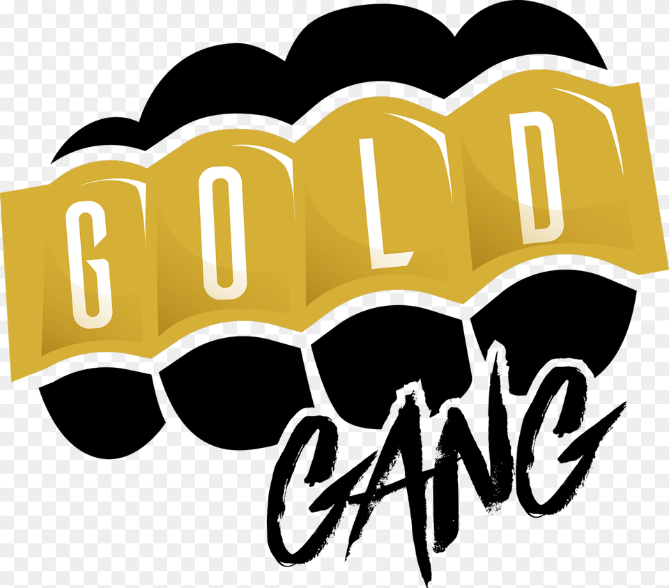 Gold Gang Brass Knuckles, Text, Logo, Number, Symbol Free Png