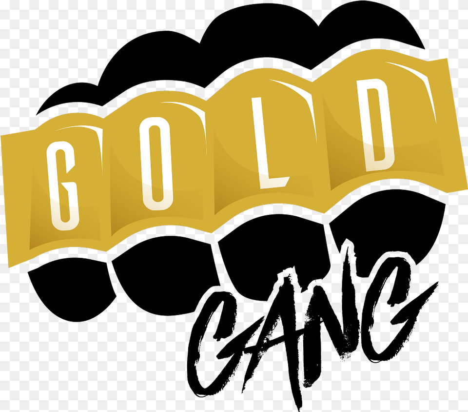 Gold Gang Brass Knuckles Gold Gang, Text, Logo, Number, Symbol Free Transparent Png