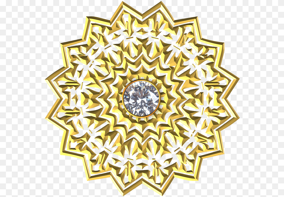 Gold Gem Ornament Flourish Circle Symmetric Mandalas Doradas, Accessories, Pattern, Diamond, Gemstone Png Image