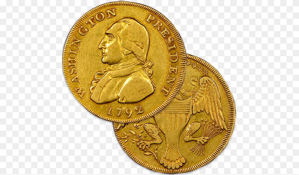 Gold George Washington Coin, Person, Money, Face, Head Free Transparent Png