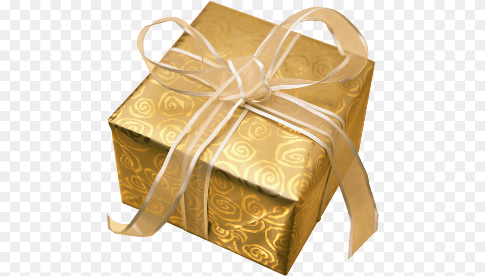 Gold Gift Background Image Gold Wrapped Christmas Presents, Accessories, Bag, Handbag, Box Free Png Download