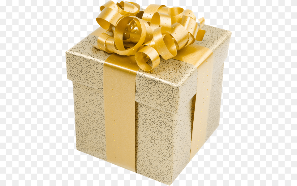 Gold Gift Box Transparent, Tape Png