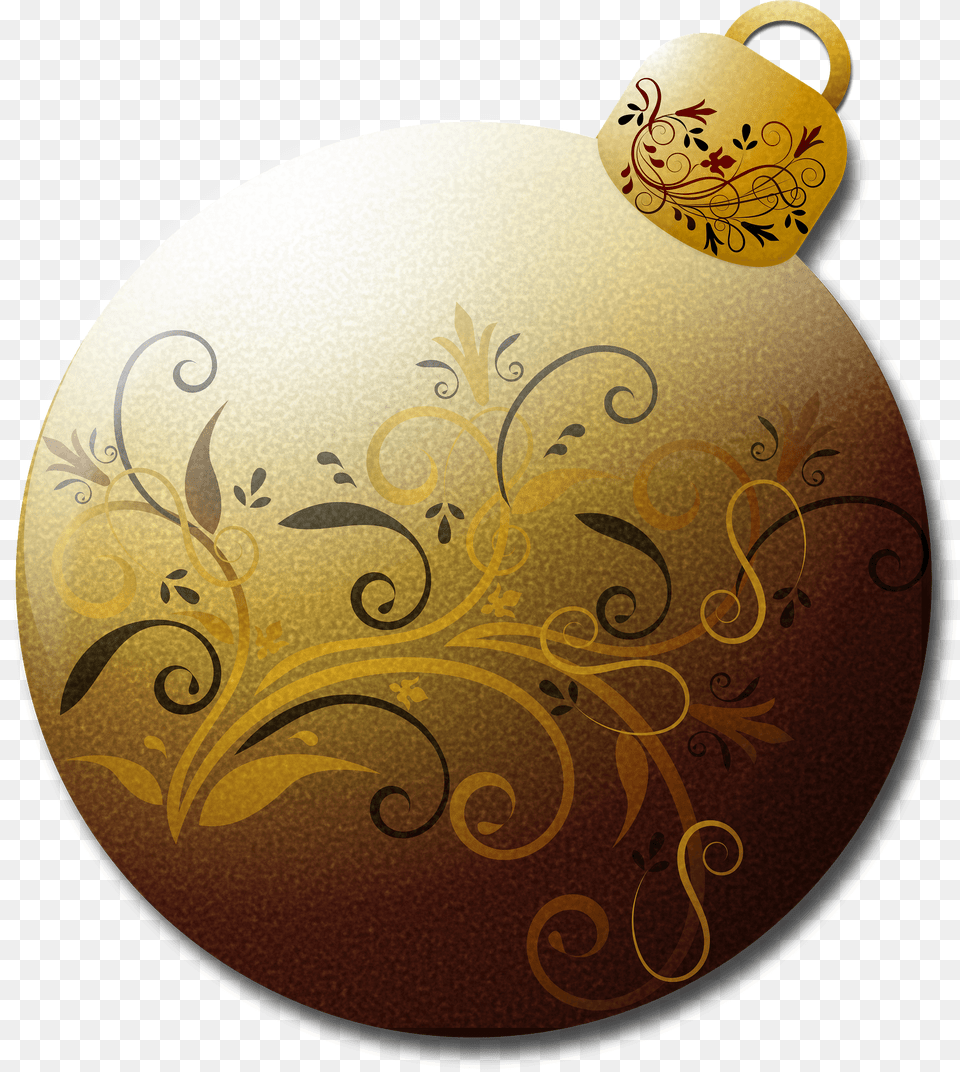 Gold Glass Ornament Clipart, Accessories, Jewelry, Disk Free Png