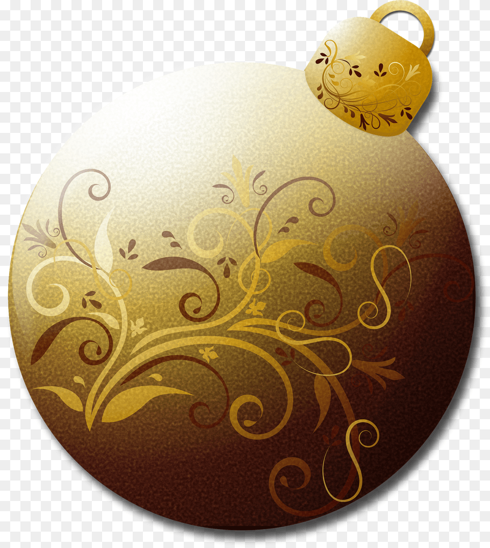 Gold Glass Ornament Clipart, Accessories, Disk, Art, Floral Design Free Png Download