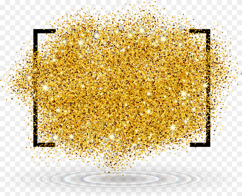 Gold Glitter Border Desktop Wallpaper Clip Art Gold Brush Stroke Gold, Lighting Free Png