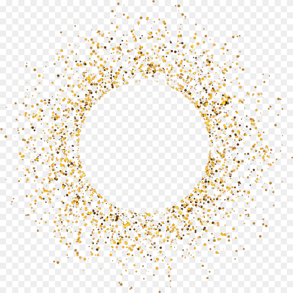 Gold Glitter Circle, Smoke Pipe Free Png