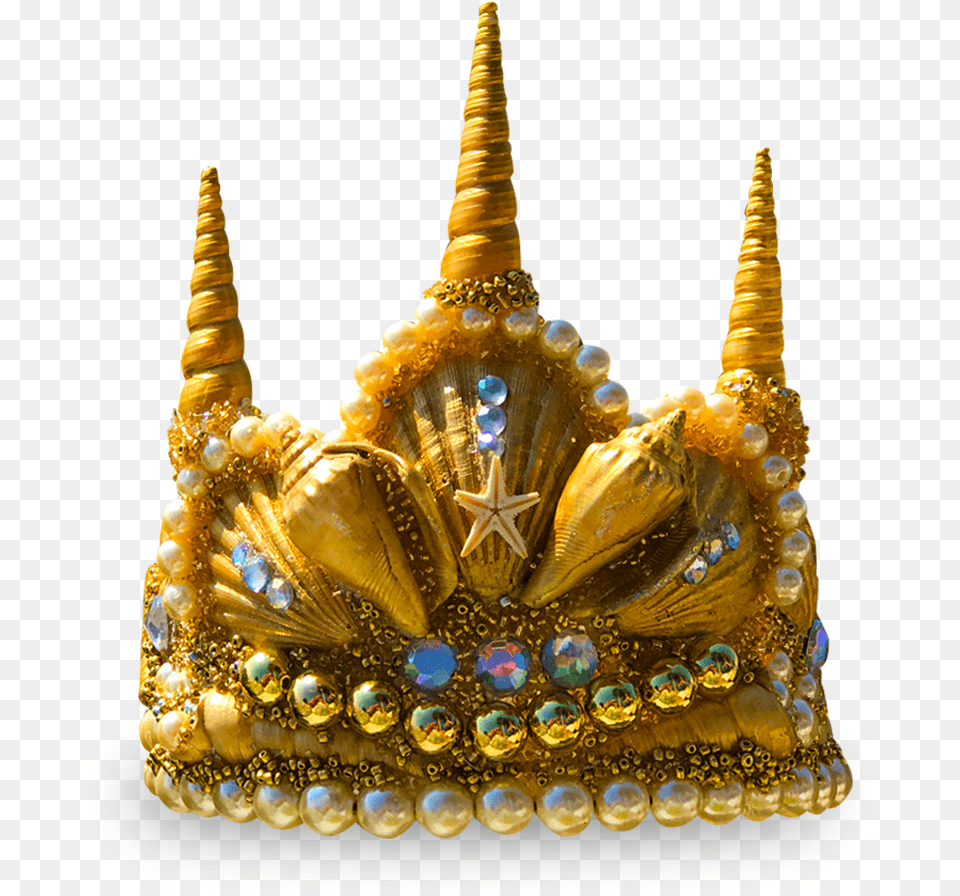 Gold Glitter Crown Seashell Crown, Accessories, Jewelry, Treasure, Necklace Free Png Download