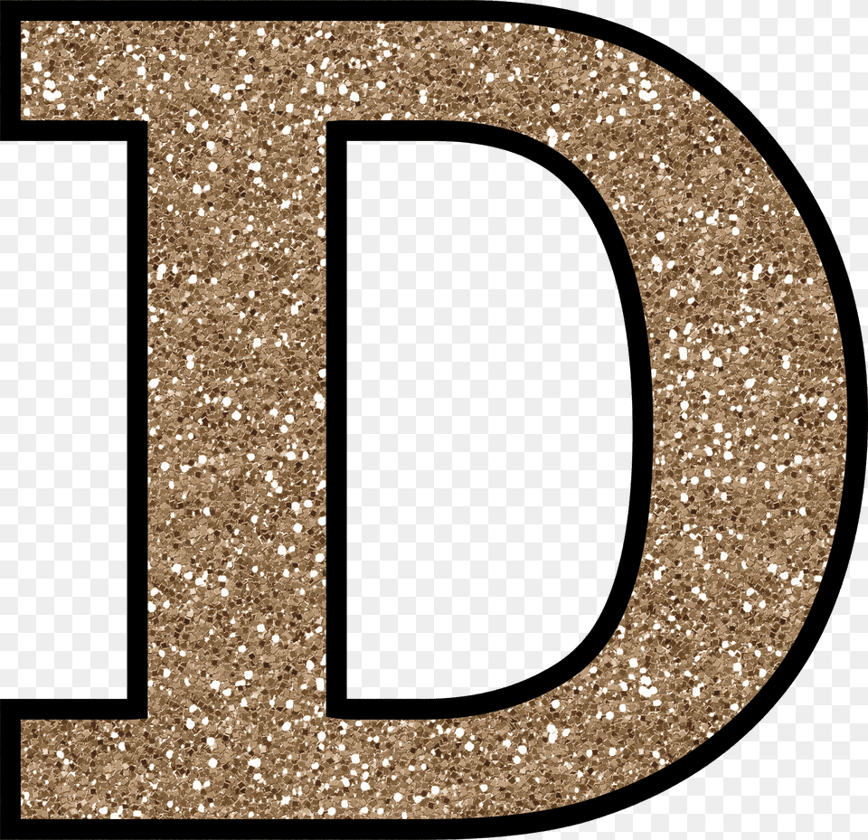Gold Glitter Letter D, Number, Symbol, Text Png