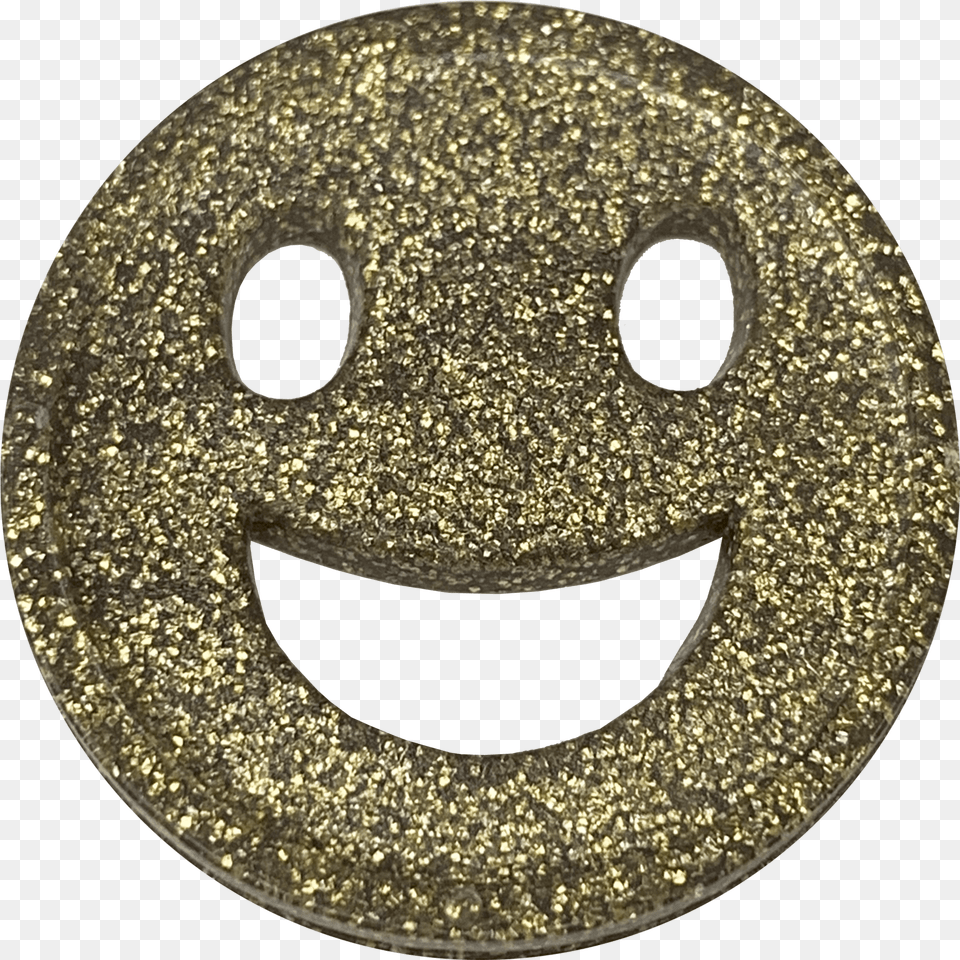 Gold Glitter Smile Happy Face 29mm Tokens Smiley, Bronze, Astronomy, Moon, Nature Free Png