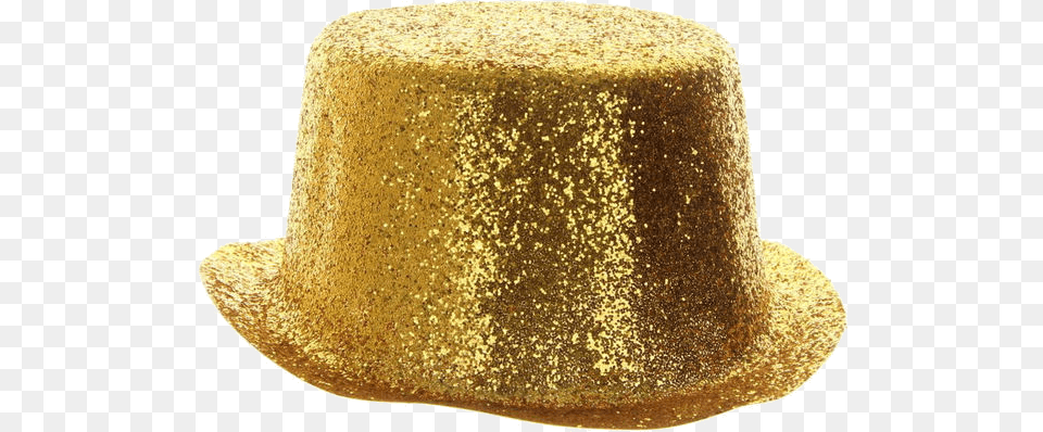 Gold Glitter Top Hat Party Hat With No Transparent Glitter Top Hat, Clothing Png Image