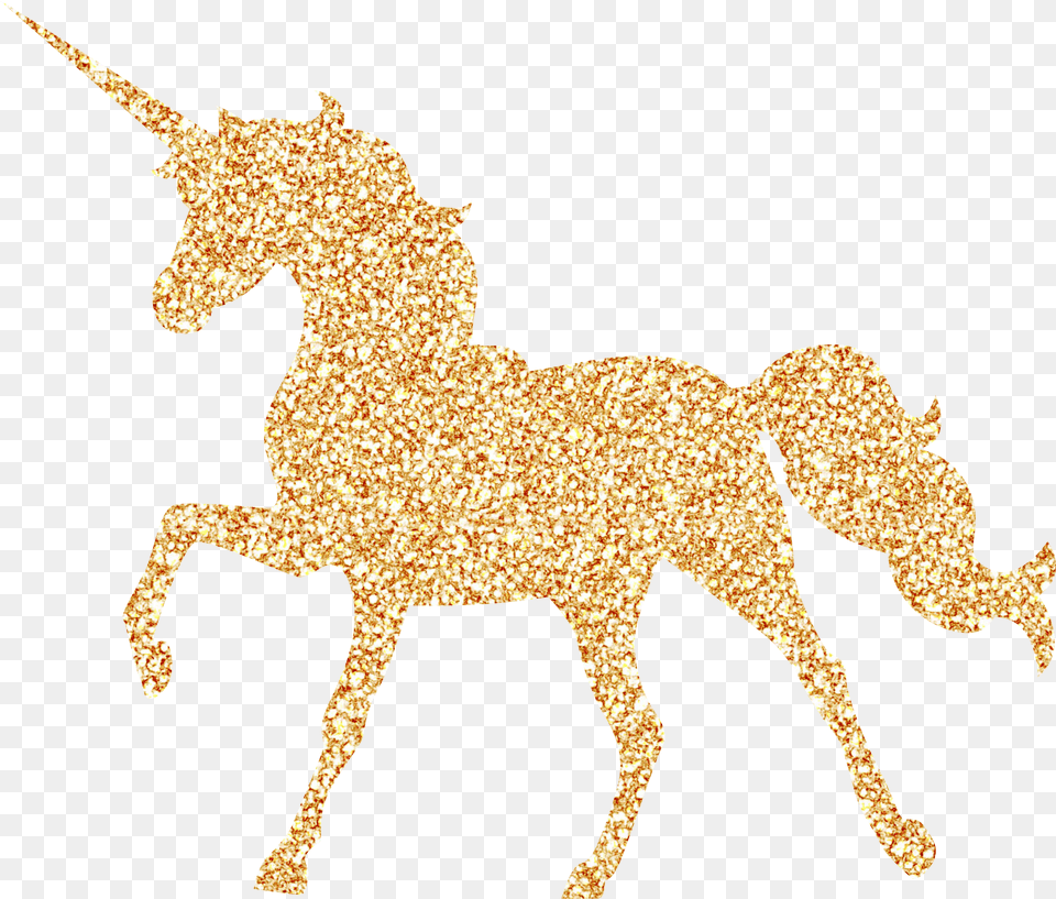 Gold Glitter Unicorn, Animal, Horse, Mammal, Colt Horse Free Png