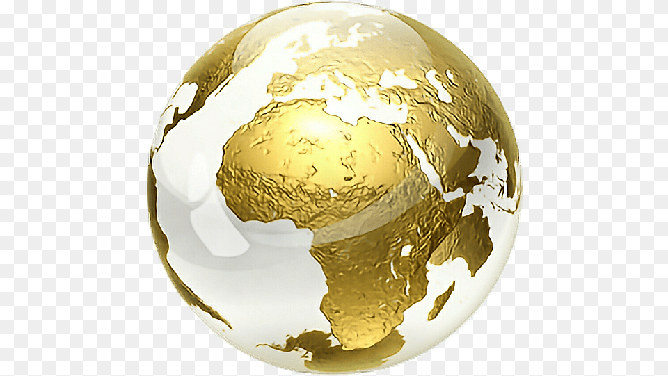 Gold Globe Gold Earth, Astronomy, Planet, Outer Space, Sphere Free Png Download