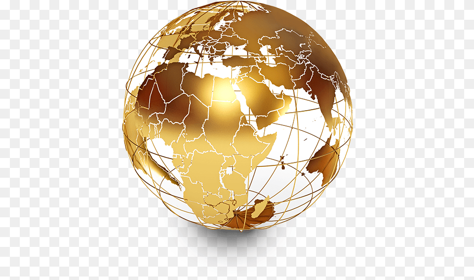 Gold Globe Transparent U0026 Clipart Download Ywd Gold World Transparent, Astronomy, Outer Space, Planet, Sphere Png