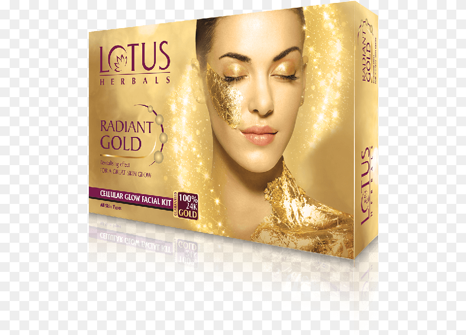 Gold Glow Lotus Herbals Radiant Gold Cellular Glow Facial Kit, Adult, Bride, Face, Female Free Transparent Png