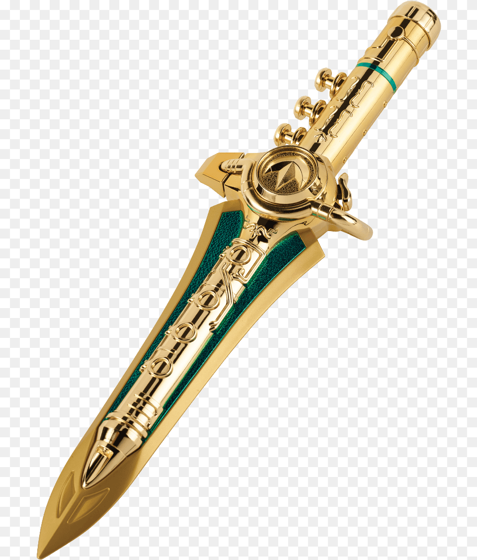 Gold Green Ranger Dagger, Blade, Knife, Weapon, Sword Free Png