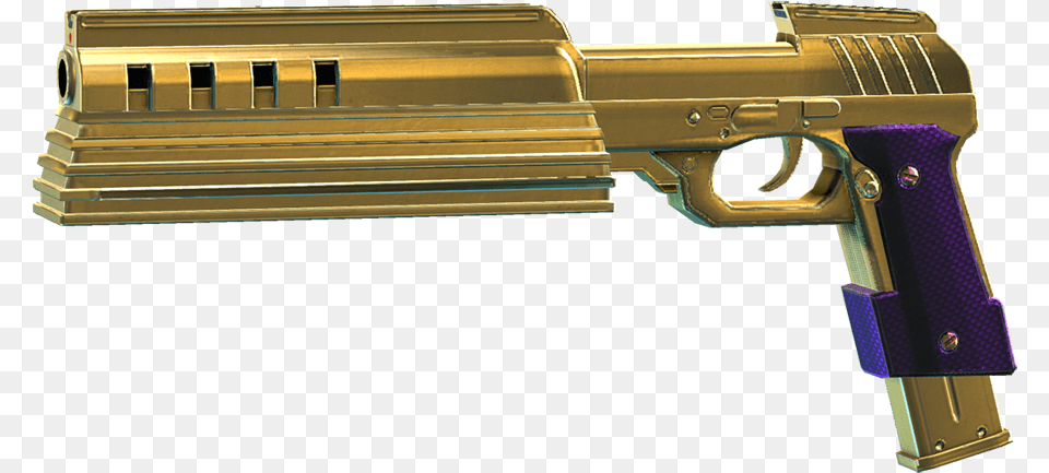 Gold Gun Download Gold Gun Transparent Full Size Gold Submachine Guns, Firearm, Handgun, Weapon Png Image