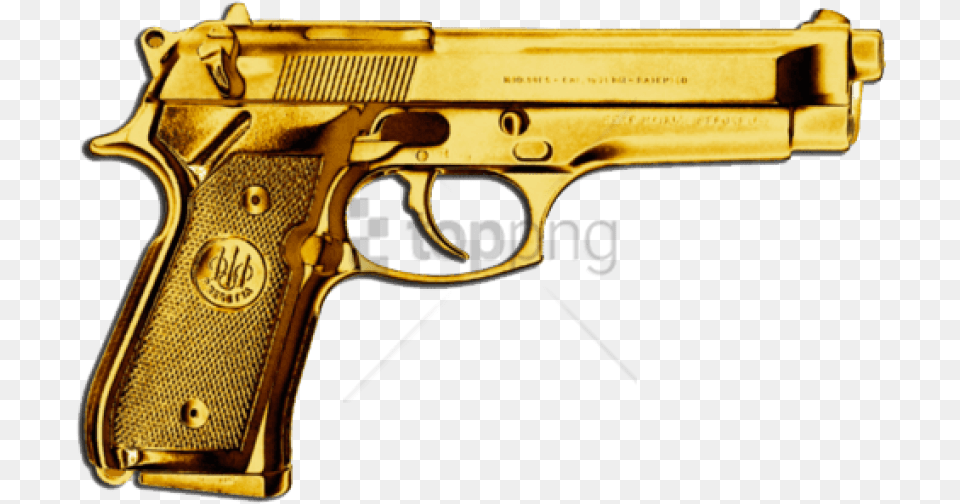 Gold Gun Image With Transparent Background Gold Gun Transparent Background, Firearm, Handgun, Weapon Free Png Download