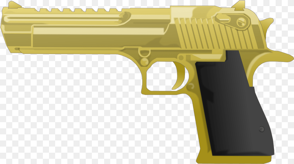 Gold Gun Ranged Weapon, Firearm, Handgun, Bulldozer, Machine Free Png