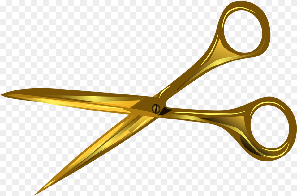 Gold Hair Scissor Icon Background Clipart Gold Scissors, Blade, Shears, Weapon, Dagger Png Image