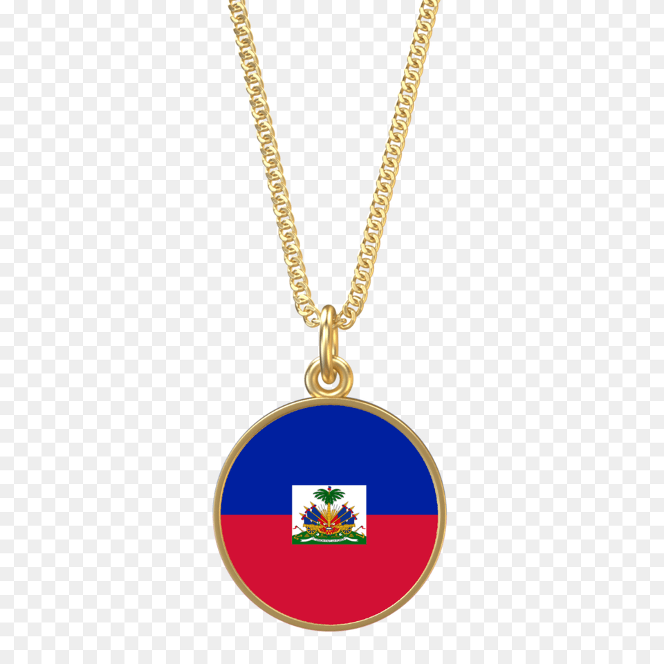 Gold Haitian Flag Necklace Yours Truly Lina Co, Accessories, Jewelry, Pendant, Locket Png