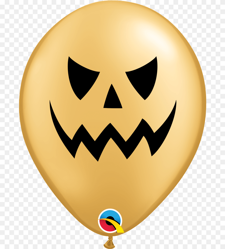 Gold Halloween Pumpkin Face Latex Halloween Balloons, Balloon, Logo, Astronomy, Moon Png Image