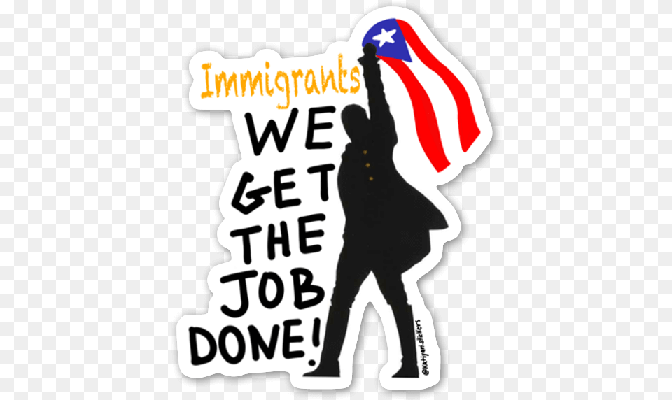 Gold Hamilton Sticker Stickerapp Immigrants We Get The Job Done Stickers, Person, Food, Ketchup Png Image