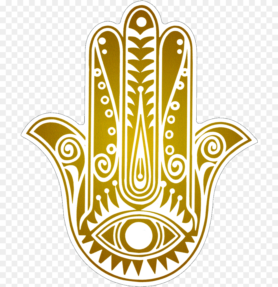 Gold Hamsa Hand Hands Of Fatima, Logo, Emblem, Symbol, Badge Free Transparent Png