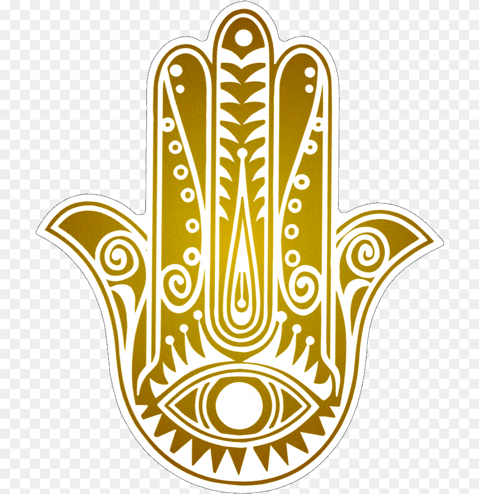 Gold Hamsa Hand Mano De Fatima, Logo, Emblem, Symbol, Badge Free Png