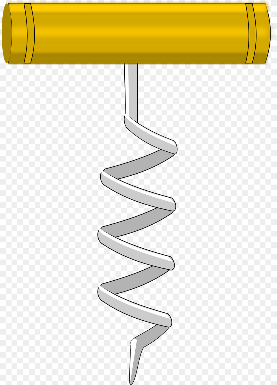 Gold Handled Corkscrew Clipart, Coil, Spiral Free Transparent Png