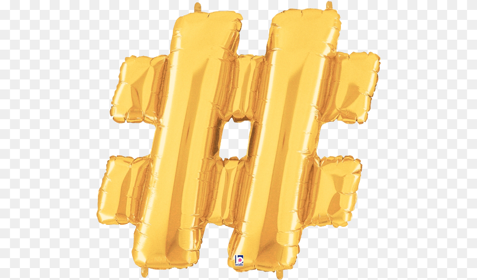 Gold Hashtag Foil Balloon Letters Symbol Hashtag Foil Balloon, Key, Text Free Png Download