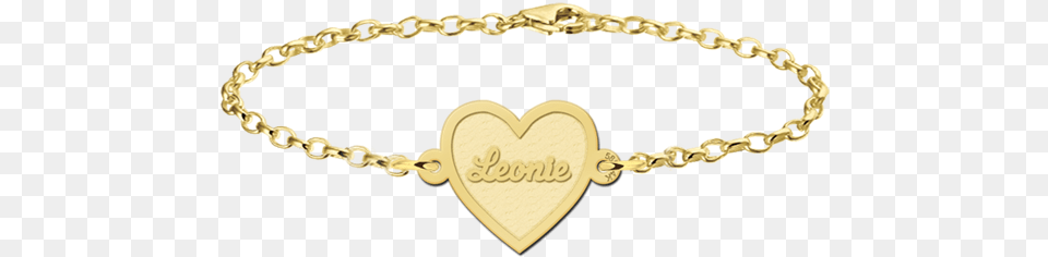 Gold Heart Bracelet Including Engraving Gouden Armband Met Naam, Accessories, Jewelry, Necklace Free Png Download