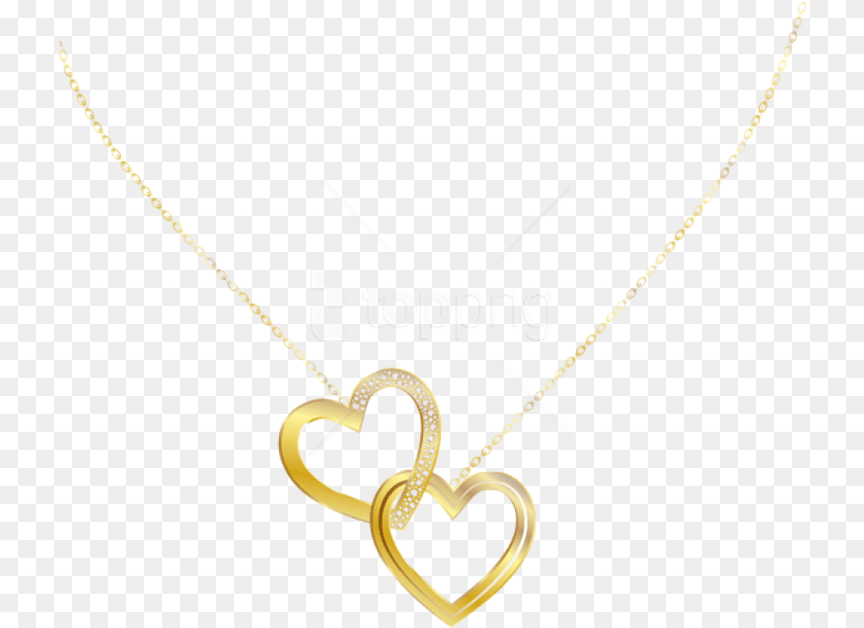 Gold Heart Necklace Clipart Photo Gold Necklace Transparent, Accessories, Pendant, Jewelry Png