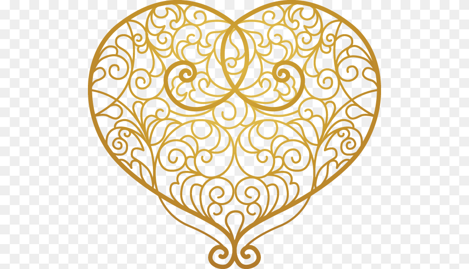 Gold Heart Outline, Art, Floral Design, Graphics, Pattern Free Transparent Png