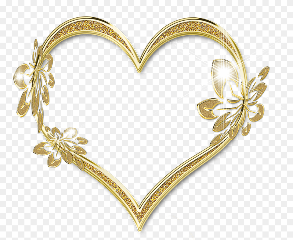 Gold Heart Picture Frames, Accessories, Jewelry, Adult, Bride Free Png