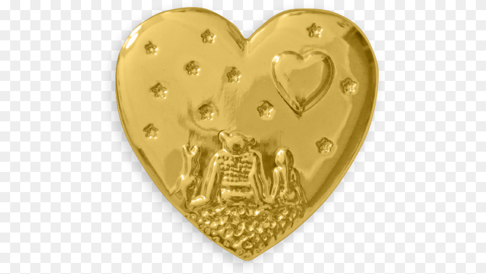 Gold Heart Shrek Gold Heart Pin, Plate Png Image