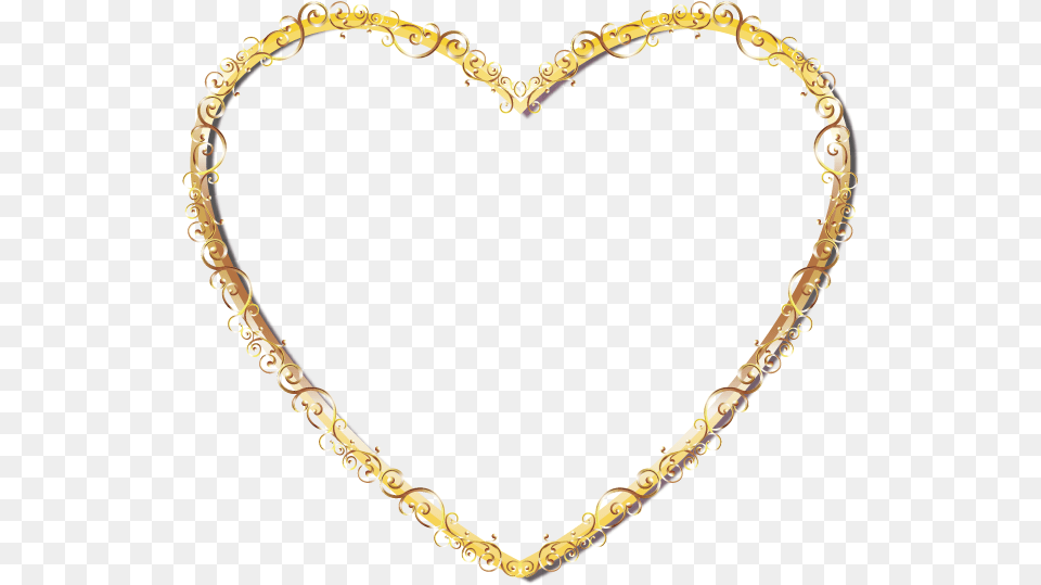 Gold Heart Stainless Steel Gold Rope Chain, Accessories, Jewelry, Necklace Png