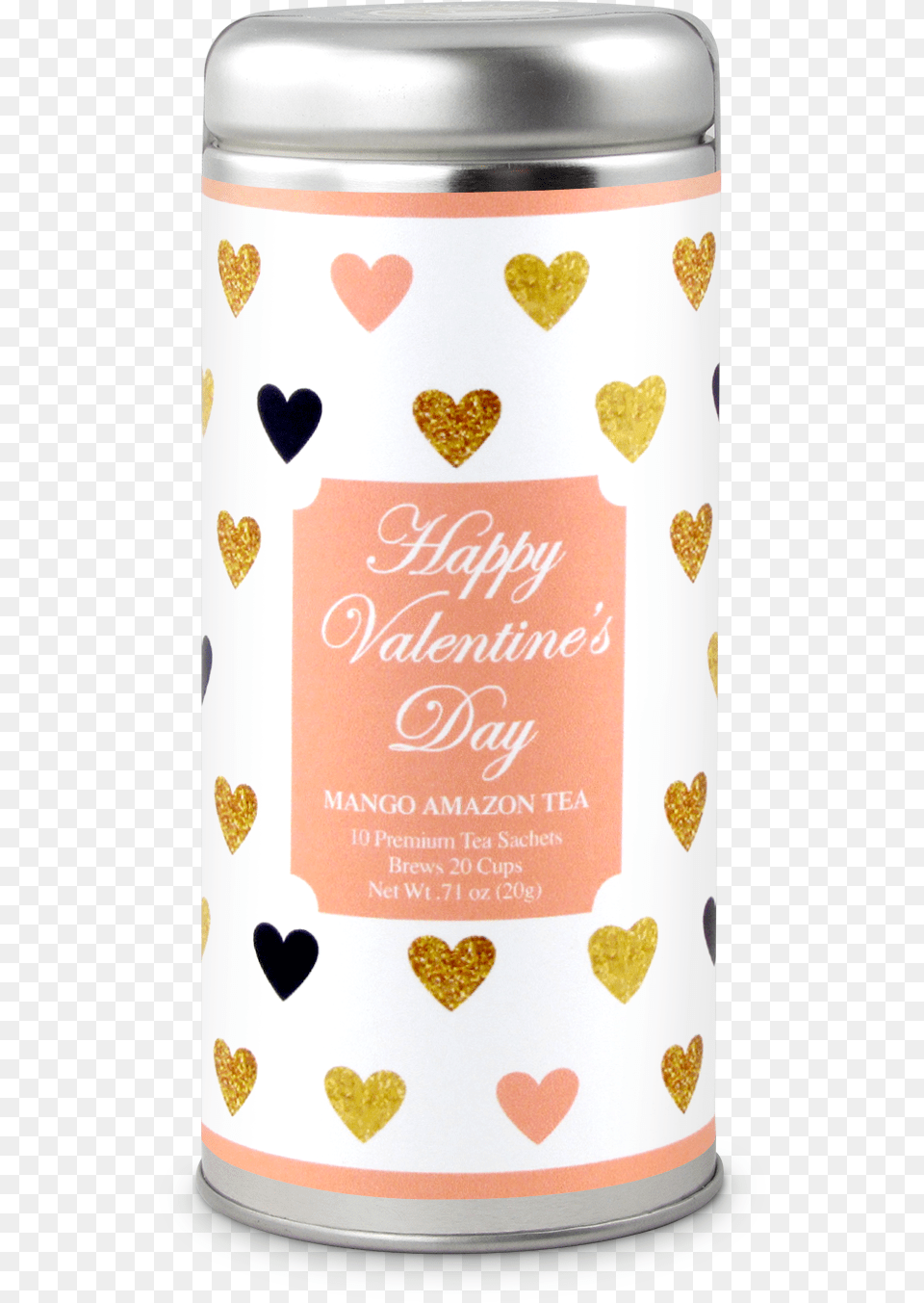 Gold Hearts The Tea Can Company Candle, Tin Png Image
