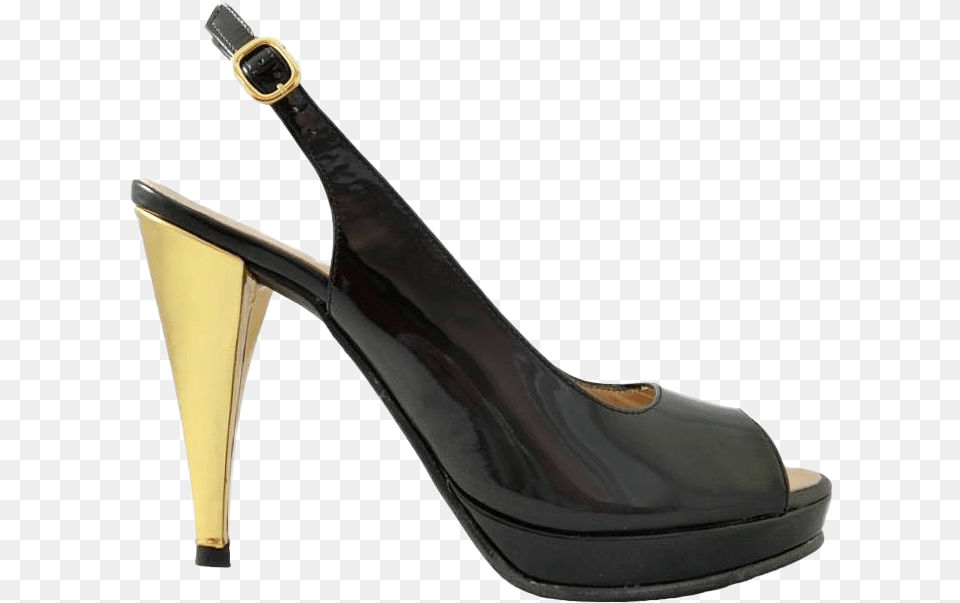 Gold Heel Open Toe, Clothing, Footwear, High Heel, Shoe Free Png