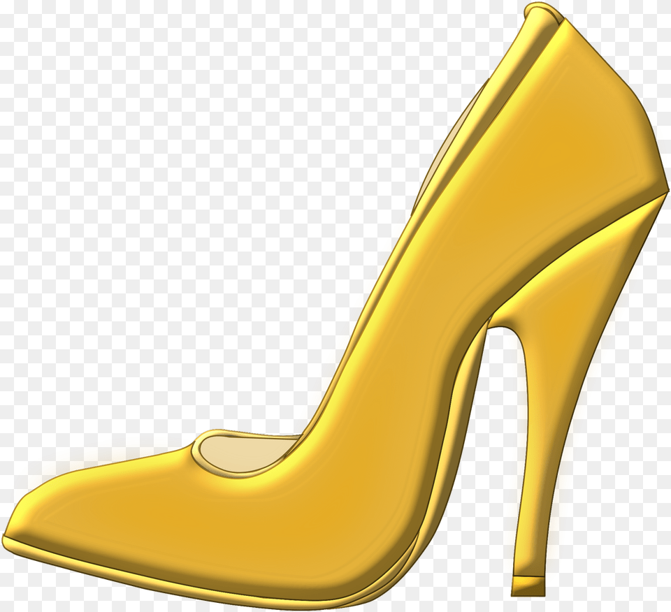 Gold Heels High Heel Clipart Gold, Clothing, Footwear, High Heel, Shoe Png