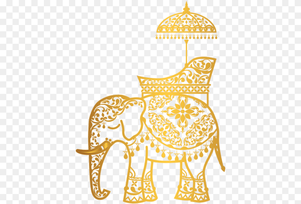 Gold Indian Elephant Clipart Wedding Indian Elephant Clipart, Art, Handicraft, Furniture, Accessories Png Image