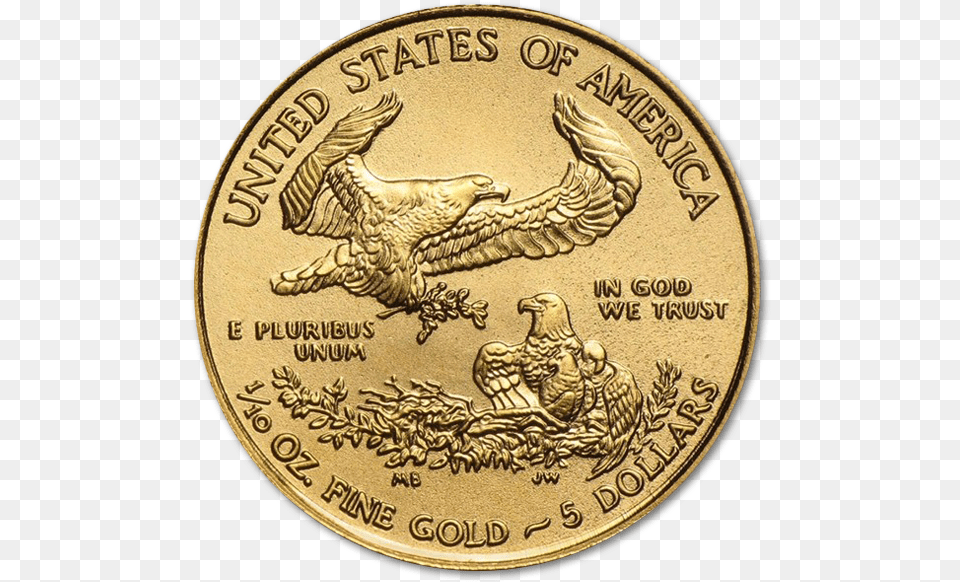 Gold Investment Coin American Eagle 110 Oz For Bitcoin, Animal, Bird, Money Free Png