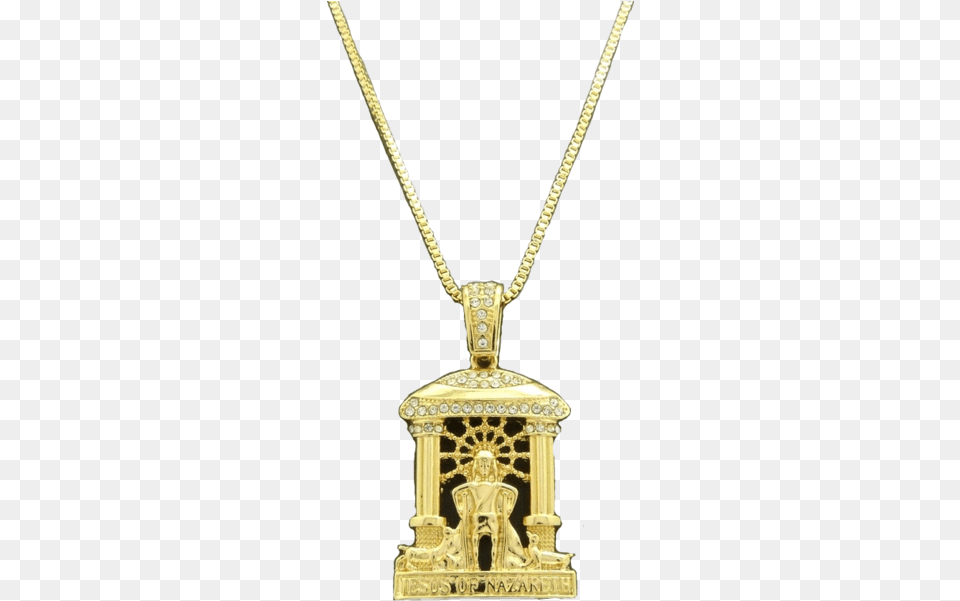 Gold Jesus Of Nazareth Chain Official Psds Locket, Accessories, Pendant, Necklace, Jewelry Free Png