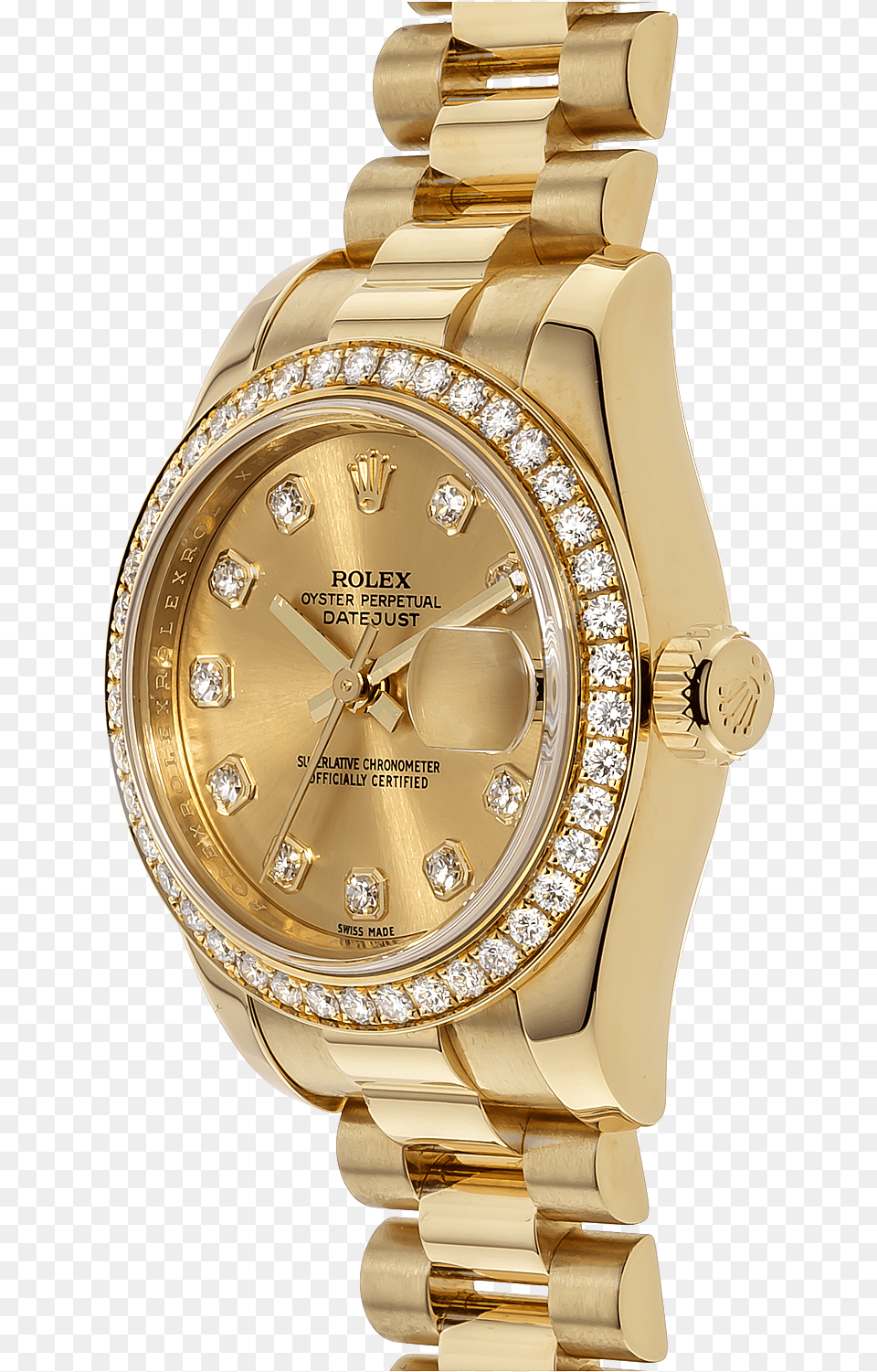 Gold Jewellery Datejust Watch Rolex Colored Clipart Analog Watch, Arm, Body Part, Person, Wristwatch Free Png Download