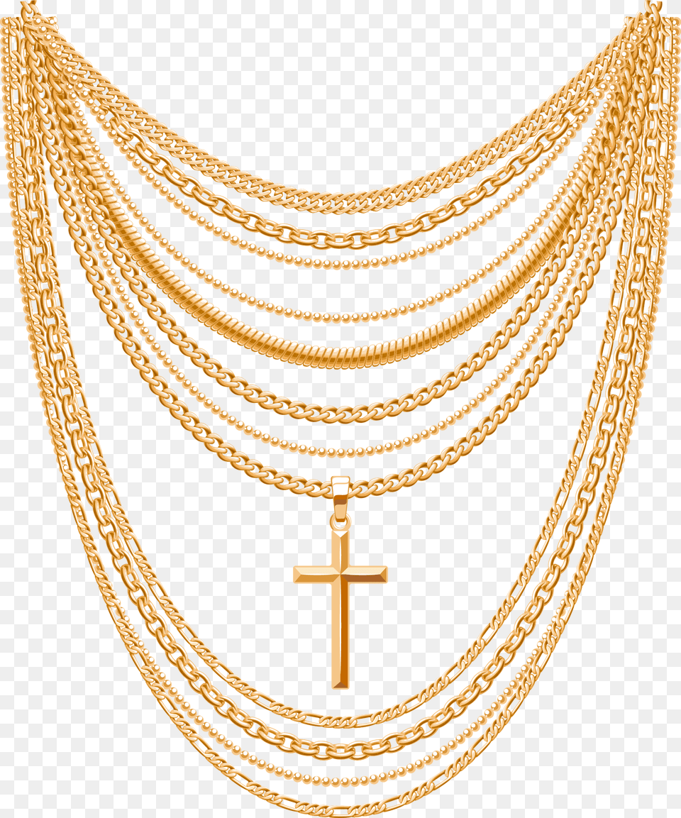 Gold Jewellery Picture Gold Necklace, Accessories, Jewelry, Cross, Symbol Free Png Download