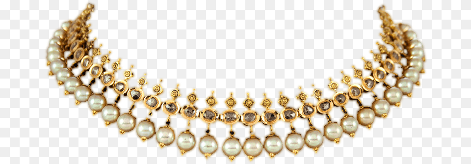 Gold Jewellery With Pearl Necklace, Accessories, Jewelry Free Png Download