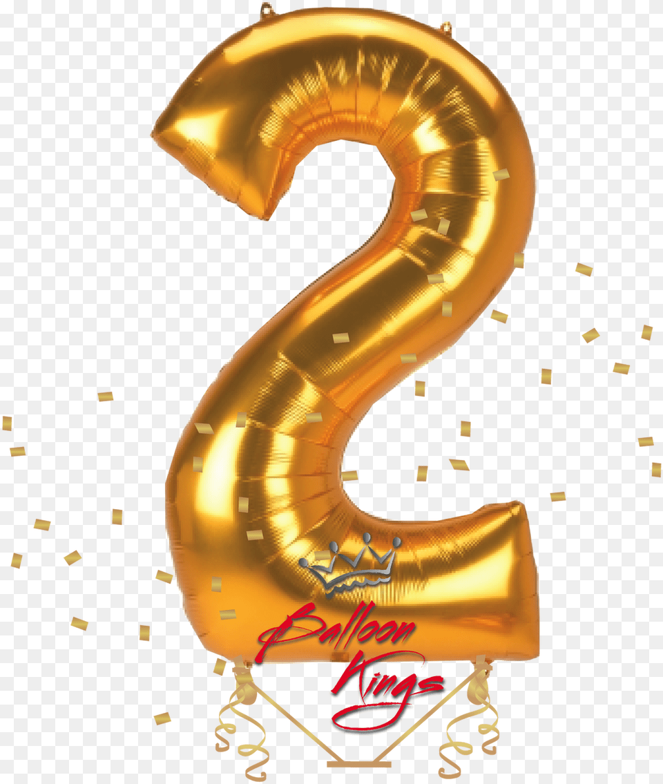 Gold Jumbo Number Number 2 Balloon Orange, Symbol, Text Free Transparent Png