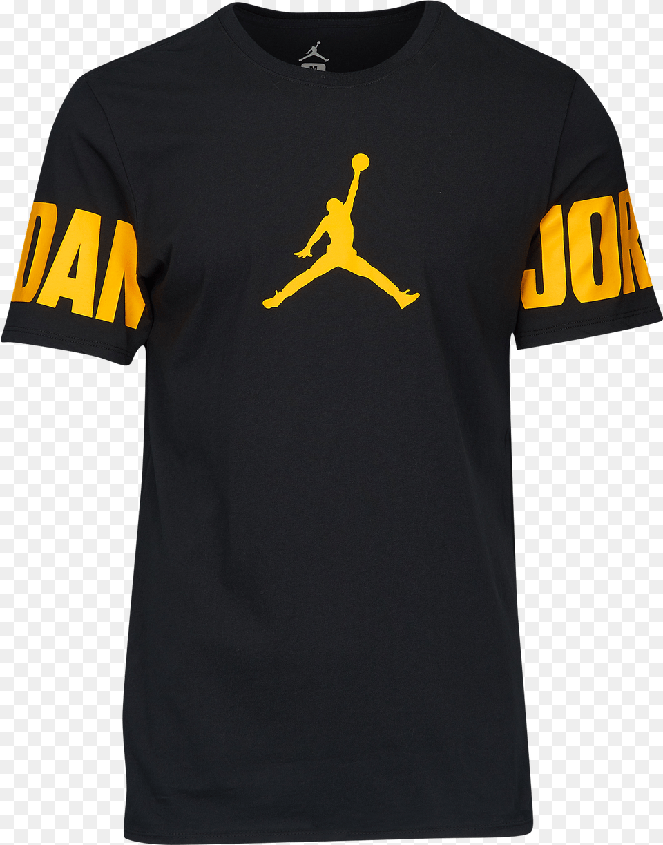 Gold Jumpman, Clothing, Shirt, T-shirt, Person Free Transparent Png