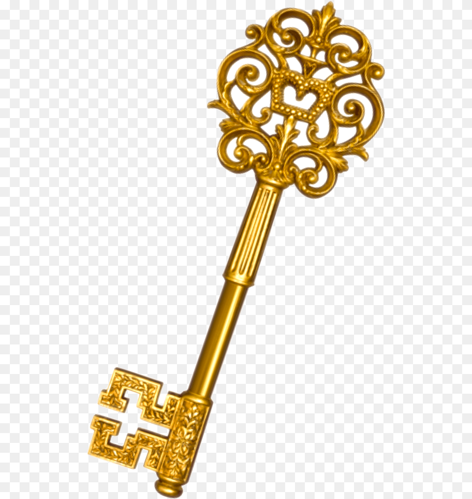 Gold Key With Black Background, Cross, Symbol Free Png