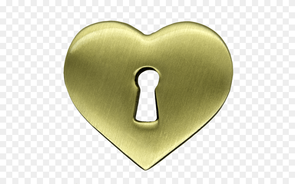 Gold Keyhole Heart, Bronze Png