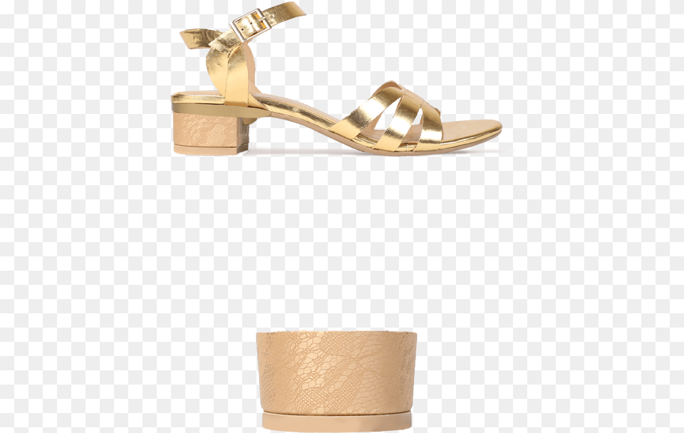 Gold Lace Sandal, Clothing, Footwear, High Heel, Shoe Free Png Download